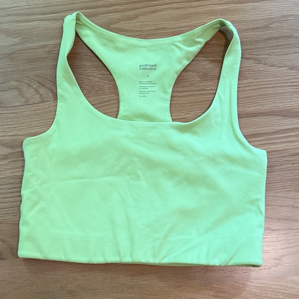 M Girlfriend Collective Neon Green Sports Bra